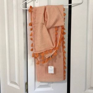 J McLaughlin orange and white strip scarf
